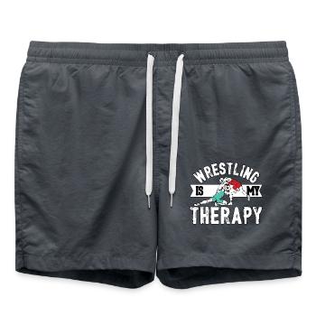La lutte est ma thérapie - Short de bain - charbon - Devant - AI Model Male 185 light (185cm)