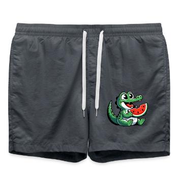 Crocodile Melon Pastèque Fruit Fruité - Short de bain - charbon - Devant - AI Model Male 185 light (185cm)