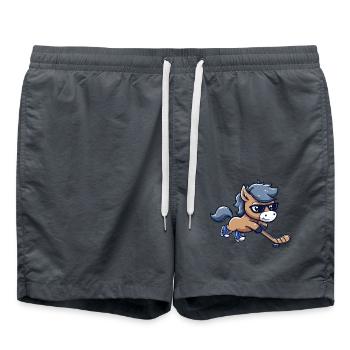 Cheval de hockey sur glace : l’élégance rencontre - Short de bain - charbon - Devant - AI Model Male 185 light (185cm)