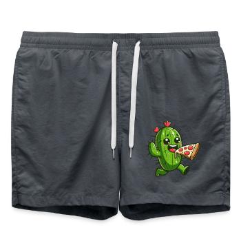 Mignon Cactus Pizza Coeur Bande Dessinée - Short de bain - charbon - Devant - AI Model Male 185 light (185cm)