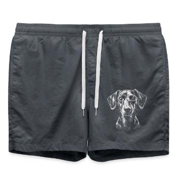 Dachshund Portrait Miniature Dachshund Dog Dog - Swim Trunks - anthracite - Front - AI Model Male 185 light (185cm)