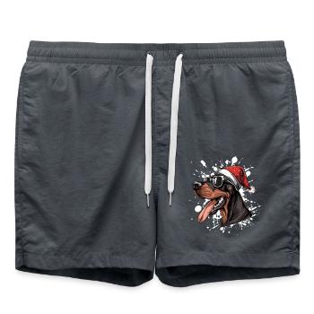 Doberman Dog Christmas Funny - Swim Trunks - anthracite - Front - AI Model Male 185 light (185cm)