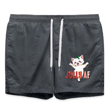 Cat xmas jolly AF christmas christmas cat fun - Swim Trunks - anthracite - Front - AI Model Male 185 light (185cm)
