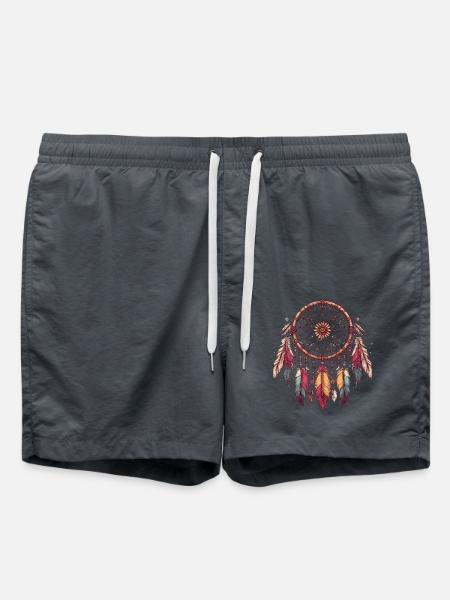 Traumfänger Federn spiritueller Indianer Schmuck - Badeshorts - Anthrazit