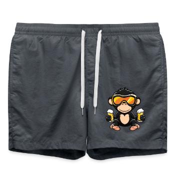 Monkey Après Ski Beer Comic - Swim Trunks - anthracite - Front - AI Model Male 185 light (185cm)