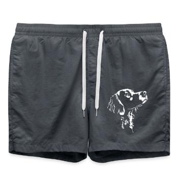 Epagneul Breton Silhouette Hunde Hund Wilsigns - Badeshorts - Anthrazit - Vorne - AI Model Male 185 light (185cm)