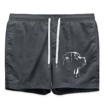 Rottweiler Silhouette Hunde Hund Rottie Wilsigns - Badeshorts - Anthrazit - Vorne - AI Model Male 185 light (185cm)