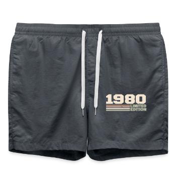 1980 Anniversary Gift 1980 Limited Edition 1980 - Swim Trunks - anthracite - Front - AI Model Male 185 light (185cm)