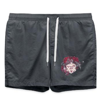 Role-Playing Tabletop D20 Dice Bloodhunter - Swim Trunks - anthracite - Front - AI Model Male 185 light (185cm)