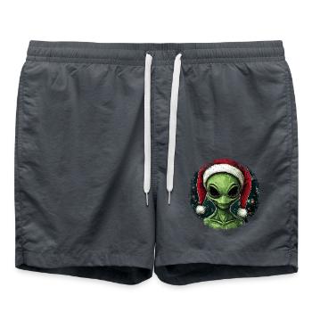 Aliens Weihnachten / Weihnachtsmann Alien - Badeshorts - Anthrazit - Vorne - AI Model Male 185 light (185cm)