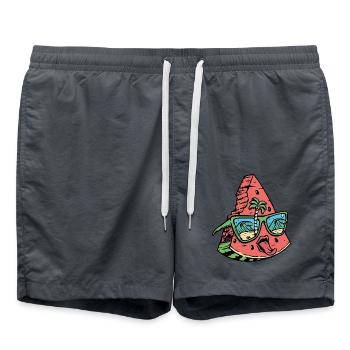 Wassermelone - Sommer - Freche Früchte - Badeshorts - Anthrazit - Vorne - AI Model Male 185 light (185cm)