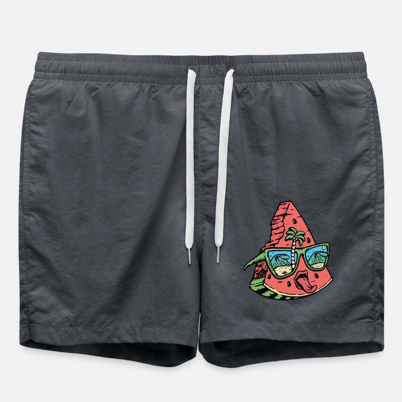 Pastèque - Été - Fruits effrontés - Short de bain - charbon
