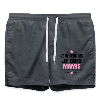 Je ne peux pas je suis mamie / Cadeau grand-mère - Short de bain - charbon - Devant - AI Model Male 185 light (185cm)