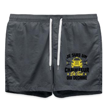 Je Suis Un Chauffeur De Taxi Qui Déchire - Short de bain - charbon - Devant - AI Model Male 185 light (185cm)