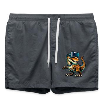 Dino T-Rex VR Réalité Virtuelle Gamer Gaming - Short de bain - charbon - Devant - AI Model Male 185 light (185cm)