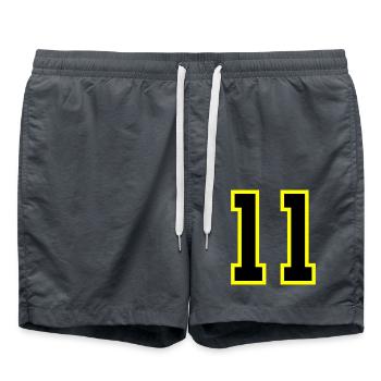 11 Number Jersey - Swim Trunks - anthracite - Front - AI Model Male 185 light (185cm)