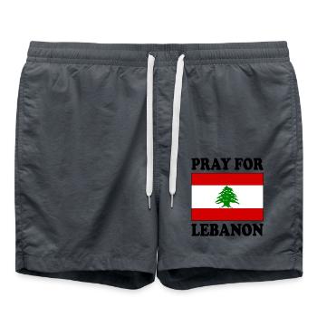 Pray for lebanon - Swim Trunks - anthracite - Front - AI Model Male 185 light (185cm)