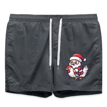Hahn Weihnachtsmann - Badeshorts - Anthrazit - Vorne - AI Model Male 185 light (185cm)