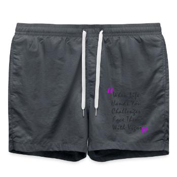 Quand la vie vous met au défi, affrontez-les avec vigueur - Short de bain - charbon - Devant - AI Model Male 185 light (185cm)