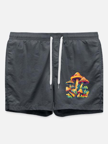 Bunte psychedelische Pilze - Badeshorts - Anthrazit