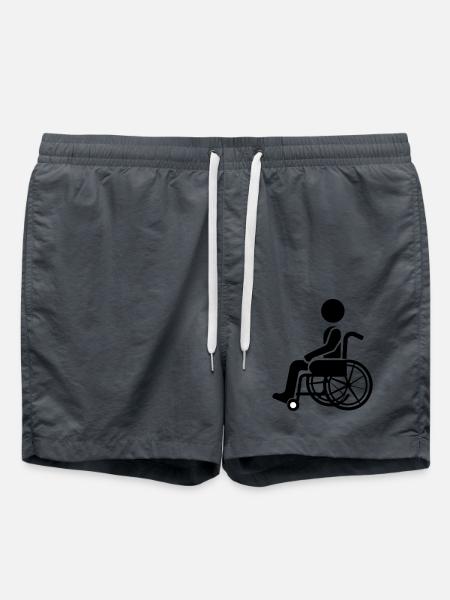 Man in wheelchair accessibility - Swim Trunks - anthracite