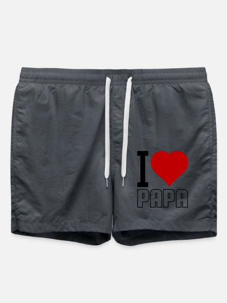 I Love Papa 02 - Swim Trunks - anthracite