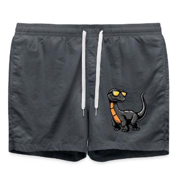 Dinosaur brontosaurus Cool Comic - Swim Trunks - anthracite - Front - AI Model Male 185 light (185cm)