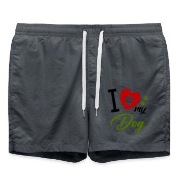 J’aime mon chien 1 - Short de bain - charbon - Devant - AI Model Male 185 light (185cm)