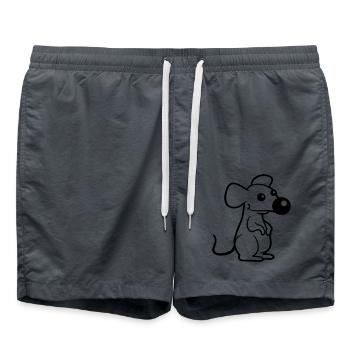 Maus Große Nase Mäuschen Kleine Ratte Nager Süß - Badeshorts - Anthrazit - Vorne - AI Model Male 185 light (185cm)