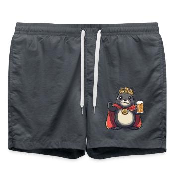Robbe Tier Bier Lustig - Badeshorts - Anthrazit - Vorne - AI Model Male 185 light (185cm)
