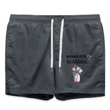 Bonne fête maman - Short de bain - charbon - Devant - AI Model Male 185 light (185cm)