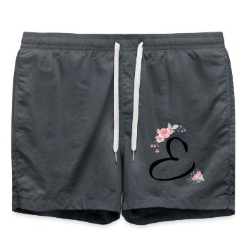 Lettre e fleurs - Short de bain - charbon - Devant - AI Model Male 185 light (185cm)