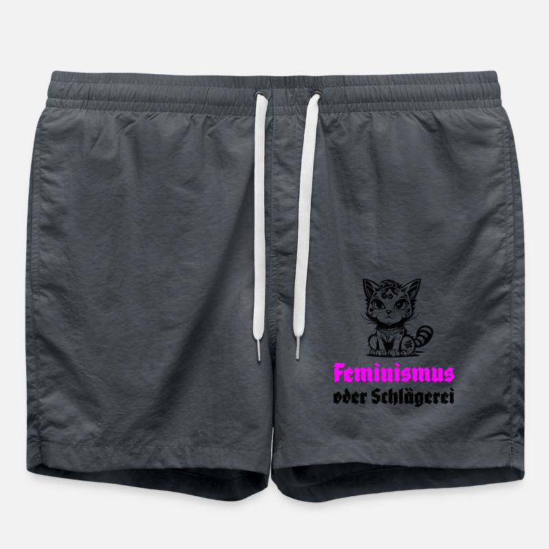 Feminismus oder Schlägerei - Badeshorts - Anthrazit