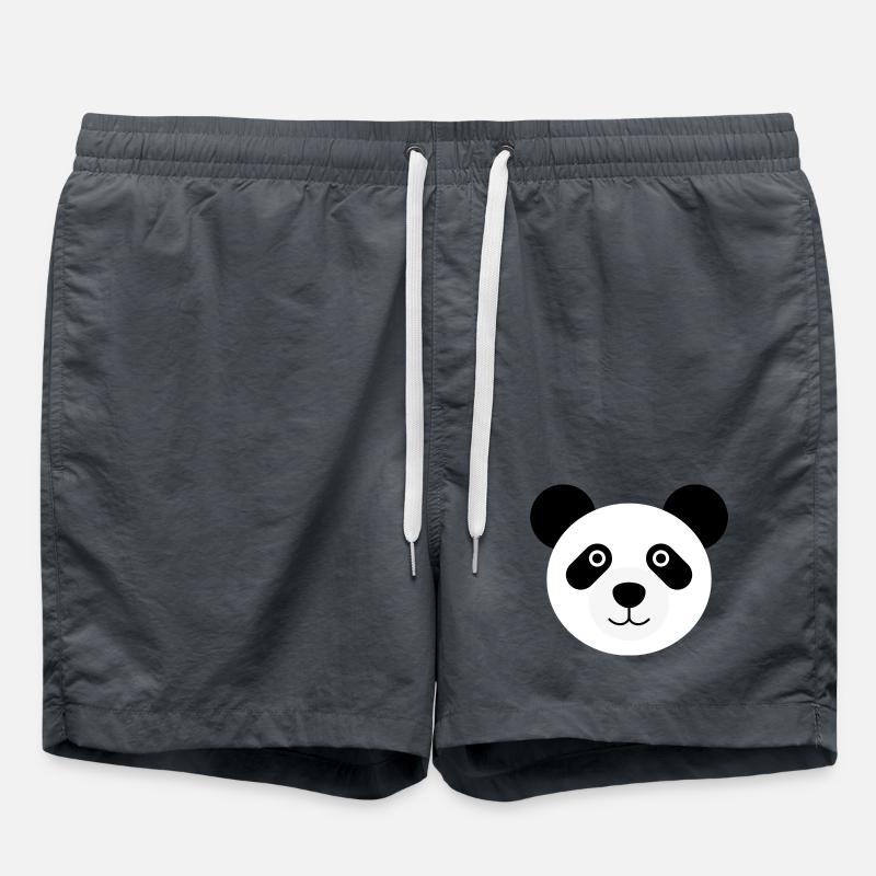 Panda head panda bear - Swim Trunks - anthracite