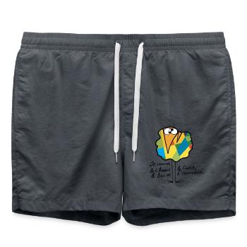 Currency Shadok N ° 02 - Swim Trunks - anthracite - Front - AI Model Male 185 light (185cm)