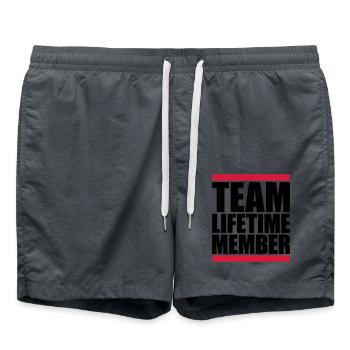 team lifetime member mitglied freunde gruppe verei - Swim Trunks - anthracite - Front - AI Model Male 185 light (185cm)