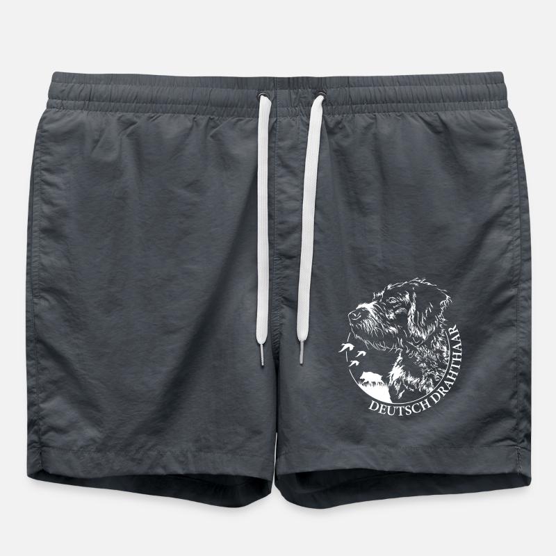 DEUTSCH DRAHTHAAR Wilsigns Jagdhund Jagdhunde - Badeshorts - Anthrazit