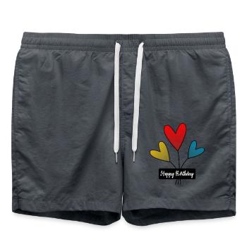 HAPPY BIRTHDAY. ANNIVERSAIRE - Short de bain - charbon - Devant - AI Model Male 185 light (185cm)
