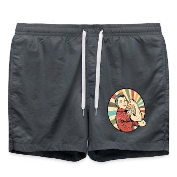 women power - Swim Trunks - anthracite - Front - AI Model Male 185 light (185cm)