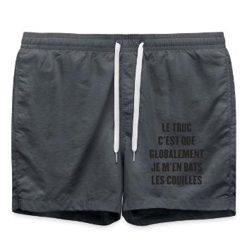 Le Truc C'est Que Je M'en Bats Les Couilles - Short de bain - charbon - Devant - AI Model Male 185 light (185cm)