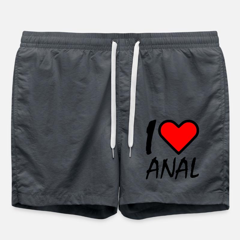 I love - Swim Trunks - anthracite
