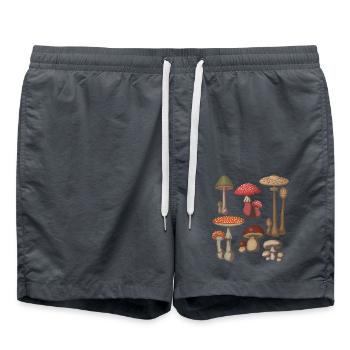 Mushroom Mycology Fungi Foraging Mushroom Lover - Swim Trunks - anthracite - Front - AI Model Male 185 light (185cm)