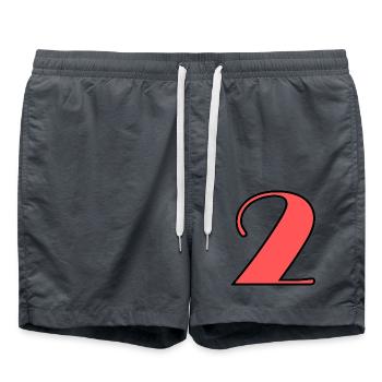 2. 2 YEARS. 2ND ANNIVERSARY. BIRTHDAY 2 YEARS. 2 - Swim Trunks - anthracite - Front - AI Model Male 185 light (185cm)