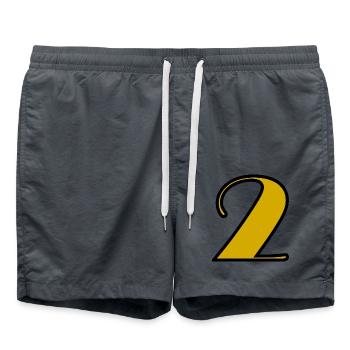 2 YEARS. 2ND ANNIVERSARY. BIRTHDAY 2 YEARS. 2 - Swim Trunks - anthracite - Front - AI Model Male 185 light (185cm)