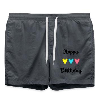 ALLES GUTE ZUM GEBURTSTAG!. ALLES GUTE ZUM GEBURTSTAG!. JAHRESTAG. - Badeshorts - Anthrazit - Vorne - AI Model Male 185 light (185cm)