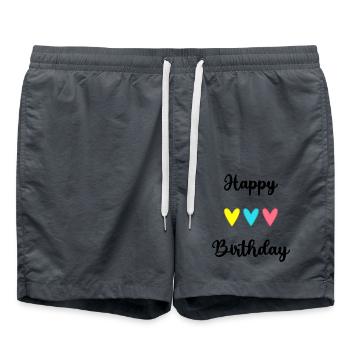 ALLES GUTE ZUM GEBURTSTAG!. ALLES GUTE ZUM GEBURTSTAG!. JAHRESTAG. - Badeshorts - Anthrazit - Vorne - AI Model Male 185 light (185cm)