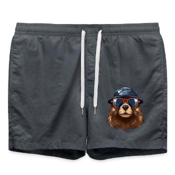 Urban Builder Beaver Streetwear | Beaver lovers - Swim Trunks - anthracite - Front - AI Model Male 185 light (185cm)