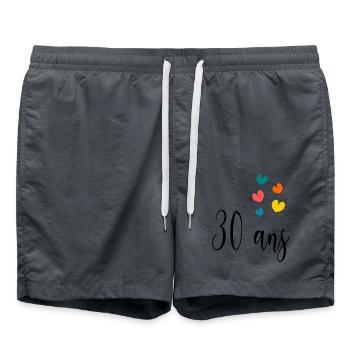 30. 30 ANS. 30e ANNIVERSAIRE. ANNIVERSAIRE 30 ANS. - Short de bain - charbon - Devant - AI Model Male 185 light (185cm)