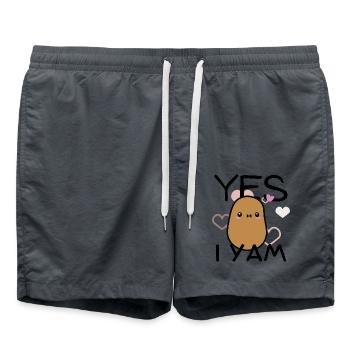 Oui I Yam Drôle Sucré Mignon Patate Kawaii Nourriture Amour - Short de bain - charbon - Devant - AI Model Male 185 light (185cm)