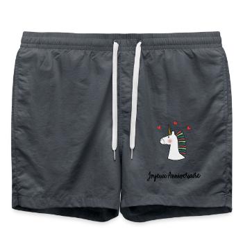 HAPPY BIRTHDAY. HAPPY BIRTHDAY. ANNIVERSARY. - Swim Trunks - anthracite - Front - AI Model Male 185 light (185cm)